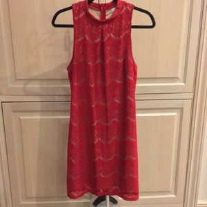 Love Fire Red Lace Shift Dress